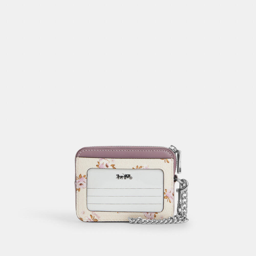 NWT coach Zip Card Case With Floral Print 🌸💜 - Picture 3 of 6